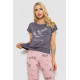 Женская пижама с принтом, цвет серый, 243R7150
