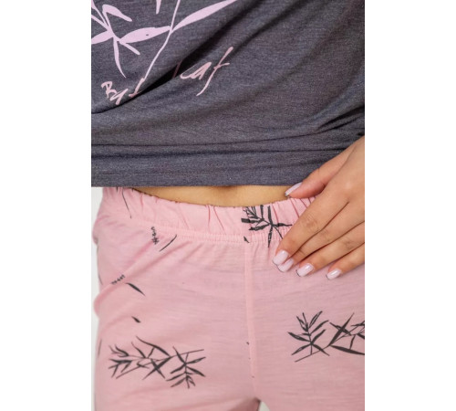 Женская пижама с принтом, цвет серый, 243R7150