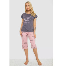 Женская пижама с принтом, цвет серый, 243R7150