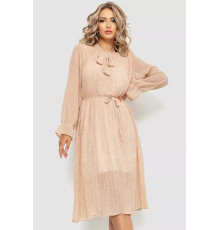 Сукня вільного крою шифонова, колір бежевий, 204R721