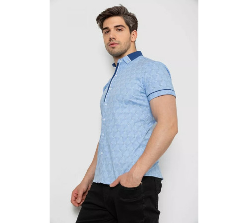 Рубашка мужская с коротким рукавом, цвет сиреневый, 214R3071.