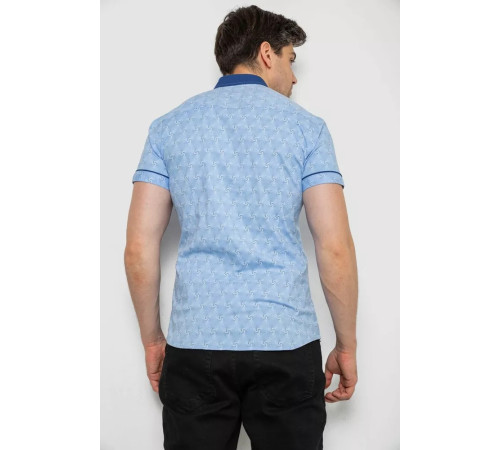 Рубашка мужская с коротким рукавом, цвет сиреневый, 214R3071.