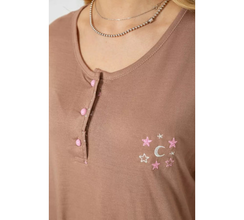 Пижама женская с принтом, цвет мокко, 243R7021.