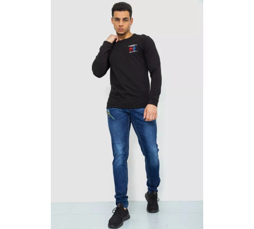 Батник чоловічий двонитка, колір чорний, 244RW016