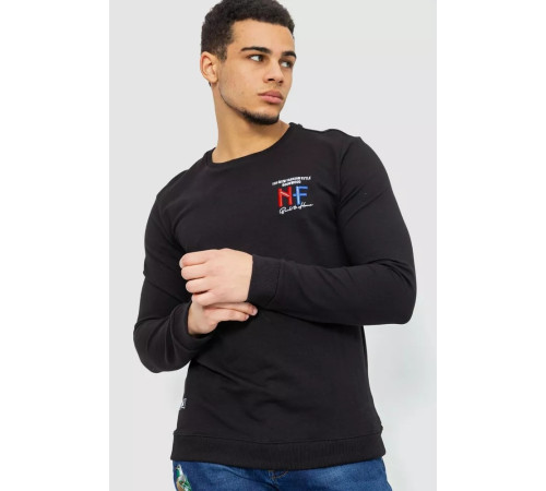 Батник чоловічий двонитка, колір чорний, 244RW016