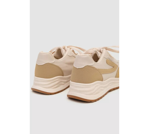 Кросівки жіночі екошкіра, колір бежевий, 243R186-161