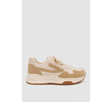 Кросівки жіночі екошкіра, колір бежевий, 243R186-161