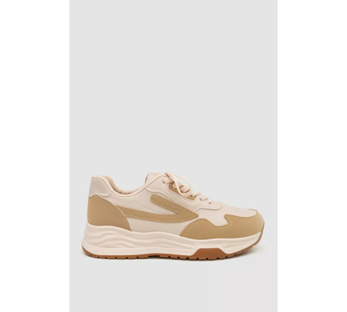 Кросівки жіночі екошкіра, колір бежевий, 243R186-161