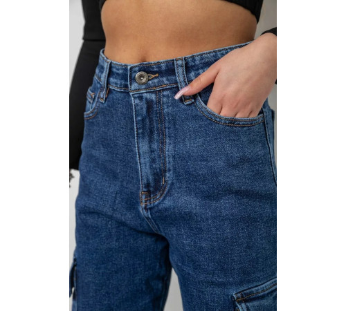 Джинсы женские с карманами, цвет синий, 244R9002
