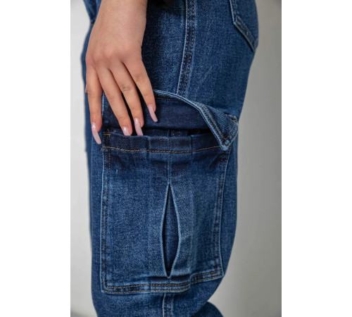 Джинсы женские с карманами, цвет синий, 244R9002