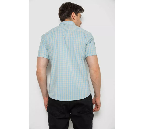 Сорочка чоловіча в клітинку, колір блакитний, 214R825