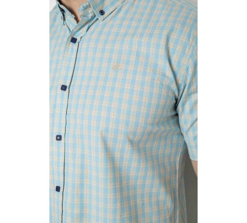 Сорочка чоловіча в клітинку, колір блакитний, 214R825