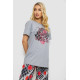 Піжама жіноча з принтом, колір сірий, 243R10373