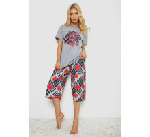 Женская пижама с принтом, цвет серый, 243R10373