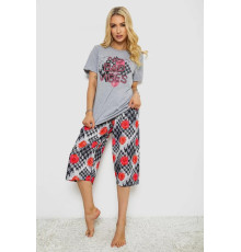 Женская пижама с принтом, цвет серый, 243R10373