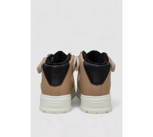 Кросівки жіночі зимові на хутрі, колір бежево-чорний, 248RMB04-93