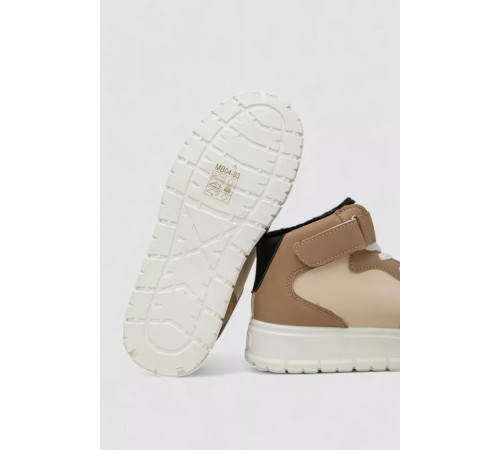 Кросівки жіночі зимові на хутрі, колір бежево-чорний, 248RMB04-93