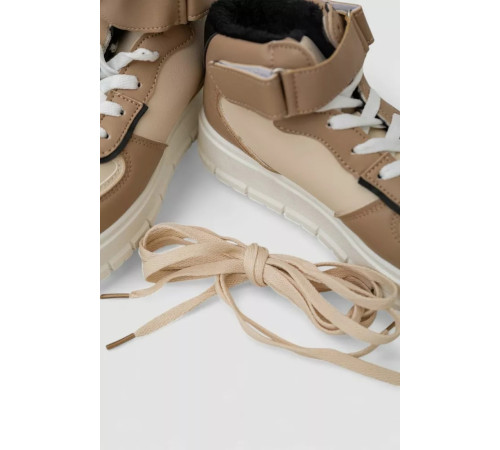 Кросівки жіночі зимові на хутрі, колір бежево-чорний, 248RMB04-93