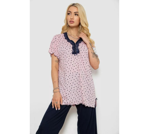 Женская пижама с принтом, цвет розовый, 243R6997