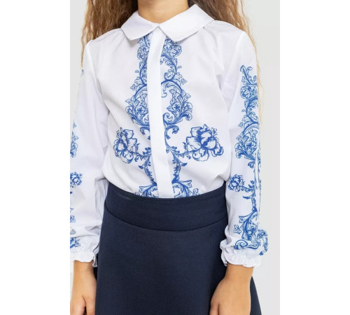 Блузка ошатна для дівчаток, колір біло-синій, 172R026-1