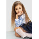 Блузка ошатна для дівчаток, колір біло-синій, 172R026-1