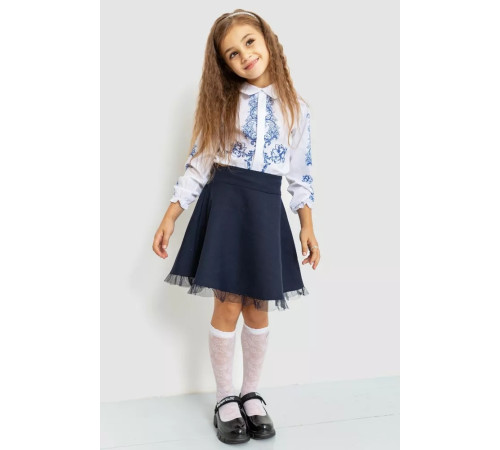 Блузка ошатна для дівчаток, колір біло-синій, 172R026-1