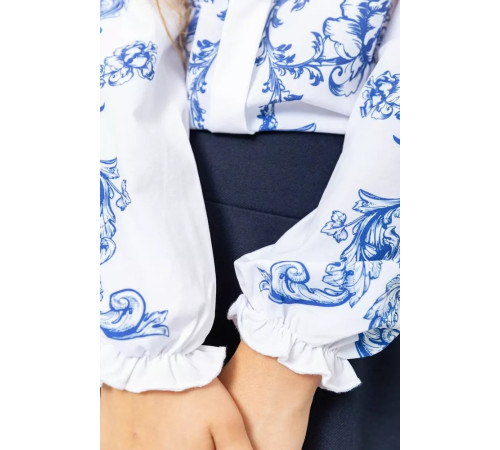 Блузка ошатна для дівчаток, колір біло-синій, 172R026-1