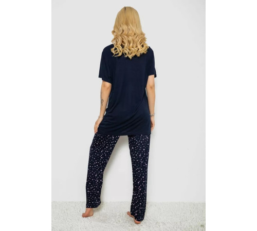 Піжама жіноча з принтом, колір синій, 243R7031