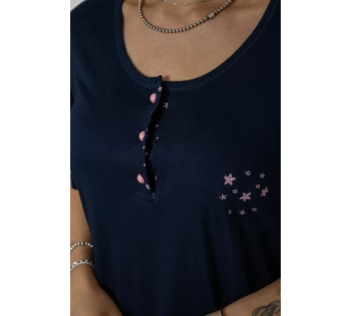 Піжама жіноча з принтом, колір синій, 243R7031