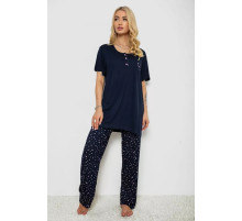Піжама жіноча з принтом, колір синій, 243R7031