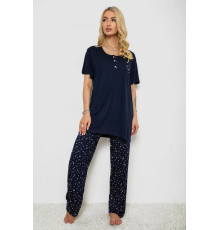 Женская пижама с принтом, цвет синий, 243R7031