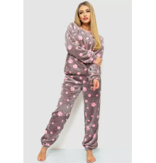 Піжама жіноча плюшева, колір сіро-рожевий, 102R5241