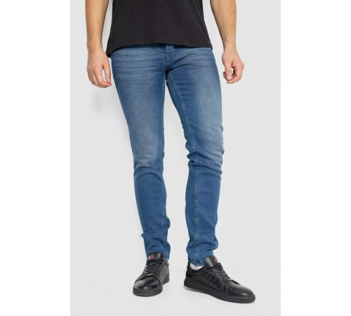 Джинси чоловічі однотонні, колір темно-синій, 247R6301-1