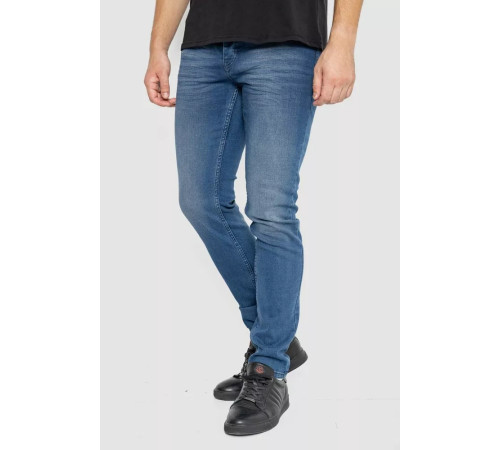 Джинси чоловічі однотонні, колір темно-синій, 247R6301-1
