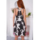 Джинсовый короткий сарафан, в черно-белый принт, 164R3001.