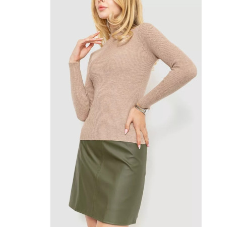Водолазка женская однотонная, цвет бежевый, 204R019