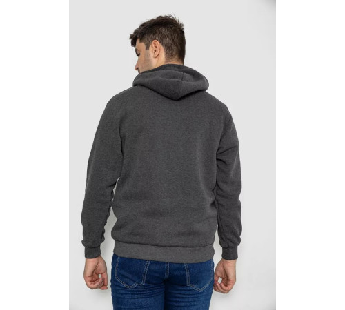 Худі чоловічий на флісі з капюшоном, колір темно-сірий, 244R2517