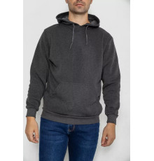 Худой мужской на флисе с капюшоном, цвет темно-серый, 244R2517.