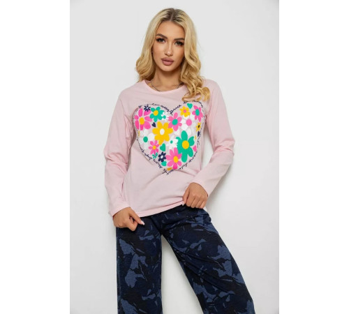 Пижама женская с принтом, цвет розовый, 243R1051-1.