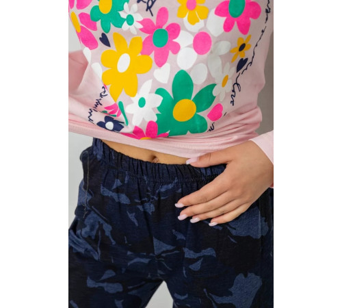 Пижама женская с принтом, цвет розовый, 243R1051-1.