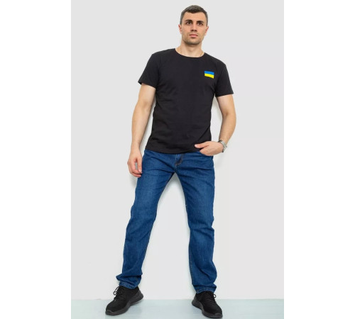 Футболка чоловіча патріотична, колір чорний, 226R040