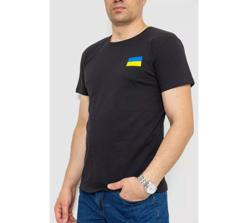 Футболка чоловіча патріотична, колір чорний, 226R040