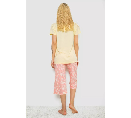 Женская пижама с принтом, цвет желтый, 243R7075
