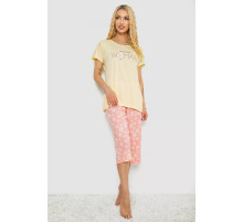Женская пижама с принтом, цвет желтый, 243R7075
