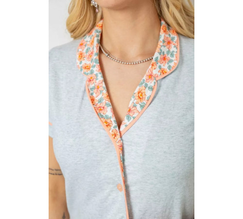 Женская пижама с принтом, цвет серый, 243R19013