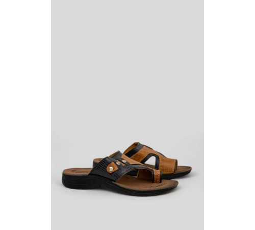 Шлепанцы подростковые для мальчика, цвет коричнево-черный, 244R336