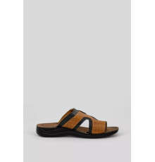 Шльопанці підліткові для хлопчика, колір коричнево-чорний, 244R336