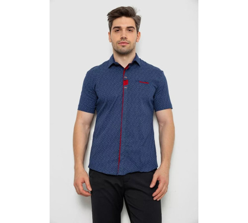Сорочка чоловіча з принтом, колір синій, 214R7018