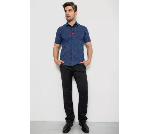 Сорочка чоловіча з принтом, колір синій, 214R7018