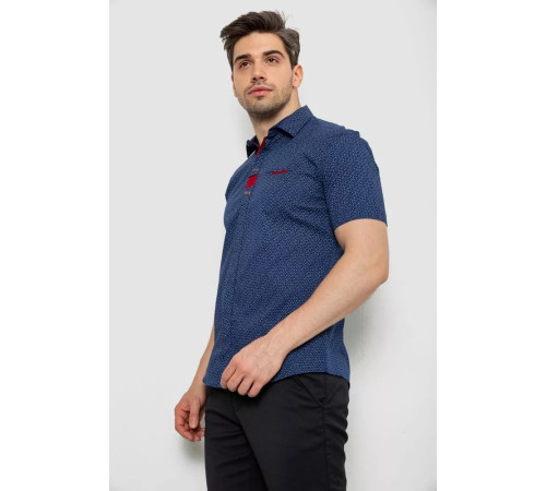 Сорочка чоловіча з принтом, колір синій, 214R7018